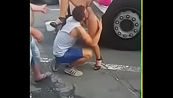 Man Gives Oral Sex In A Public Place