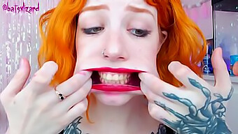 Ginger Teen Gives A Deepthroat Blowjob To A Huge Dick And Destroys An Ugly Face With Her Lips