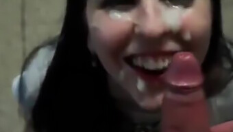 Amateur Cum Lover Gets Facial From Homemade Slut