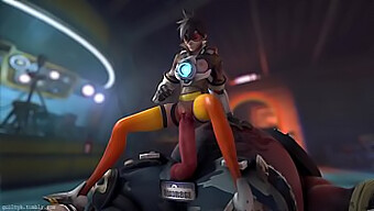 Întâlnirea Fierbinte A Lui Tracer Și Roadhog Într-Un Videoclip Animat Overwatch Cu Efecte Sonore