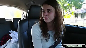 19-Year-Old Stepdaughter Gives Blowjob To Her Stepdad In The Car