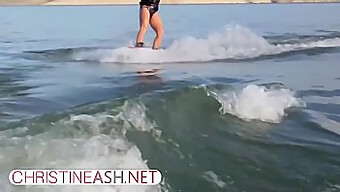 Christine Ash'S Summer Adventure: Busty Milf Shows Off Her Curves On A Public Waterskiing Adventure